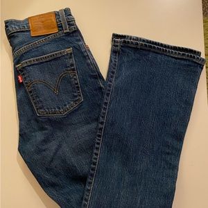 LEVIS rib cage bootcut dark wash high waisted jeans